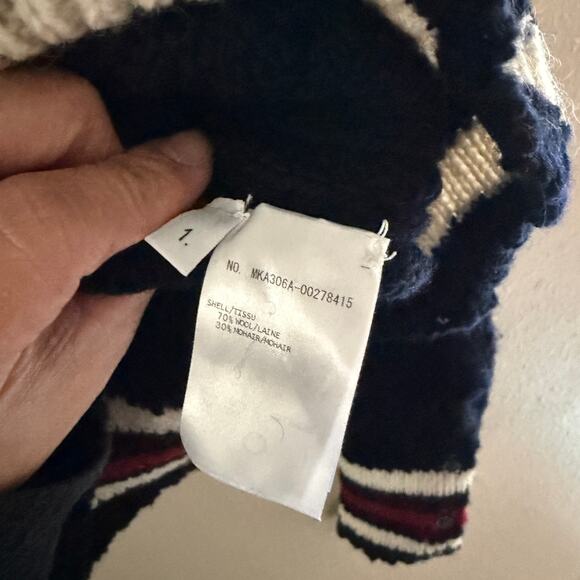 Thom Browne Navy Mohair Aran Turtleneck Sweater - Picture 4 of 8